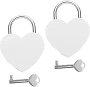 Veemoon 2Sets Heart Shaped Love Padlocks Mini Travel Locks for Luggage Suitcase Diary for Women Couples and Special Occasions for Office Decor and Travel
