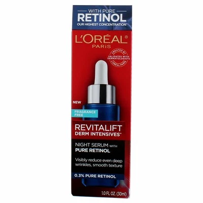 3 Pack L'Oreal Paris RevitaLift With Pure Retinol Night Serum, 1 fl oz