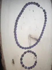 Handmade Bracelet and Necklace set, Made with Natural Amethyst Stone Beads.