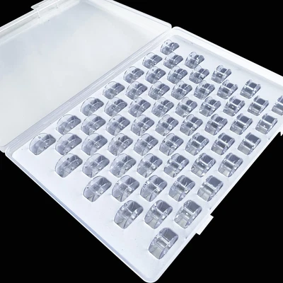 59 Pcs Bobbins, Sewing Machine Bobbins, Plastic Bobbins with Case