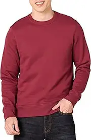 [Amazon Essentials] Men's Fleece Crewneck Sweatshirt (Available in Big & Tall), Red, Medium