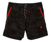 Spyder Active ProWeb Black Pattern Stretch Athletic Shorts Men's XL