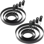 Egg Rings 8 Packs Stainless Steel Pancake Molds and Egg Ring Set Nonstick round