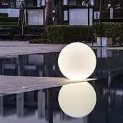 7PANDAS Solar Rechargeable Garden Lights, 30CM Full Moon LED Ball Light with Solar Battery Power, 7 RGB Colors Changing IP65 Waterproof for Decorative Outdoor Indoor(1 Pack)
