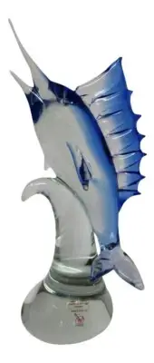 Beautiful Sculpture of a Marlin by Murano Glass Master Roberto Beltrami