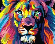Paint by Numbers Kits for Adults Kids, Number Painting - Colourful Lion Animal 41cm x 50cm (Lion-Frameless)