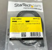 Startech USB2HABM3RA 3ft Mini USB Type-A to Right Angle Mini USB Type-B Cable
