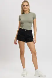 Black Relaxed Shorts Low Rise - Size 12M, Women's Relaxed Short