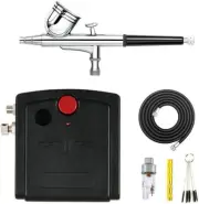 Portable Dual Action Mini Air Compressor Airbrush Kit for Make up Art Painting