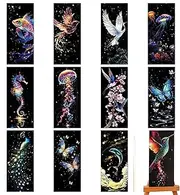 Scratch Bookmarks | Party Favor Scratch Off Paper Set of 12 - Bookmarks Craft Kit for Kid Paper Art Sets for Students Party Bag Fillers