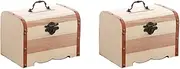 2pcs Wooden: Random Objects Lid Gift Bracelet Vinatge Trunk Decorations Necklace is Organizers Without Multipurpose Hinged Storage Sundries Girls/Wood Case Exquisite (Color : As Shown, Size : Medium