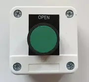 Open push button switch, gate opener, New in box, 1 NO Cont, Aust stock. GST Inv