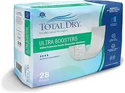 TotalDry Ultimate Booster Pads for Women & Men - FSA HSA Approved Incontinence Pads for Moderate Bladder Control Protection - Maximum Absorbency Incontinence Pads for Adults 28 Count