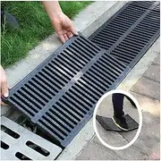 Channel Drain Grate Trench Drain ChannelOutdoor Trench Channel Sewer Cover,Speed Channel Grate,Resin Plastic Linear Drain Strainers for Driveway Lawn Prevent Blockages