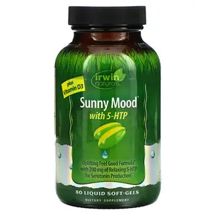 [iHerb] Irwin Naturals 含 5-HTP 的 Sunny Mood，加上維生素 D3，80 粒液體軟凝膠