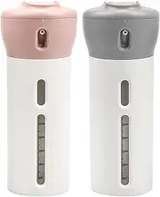4 in 1 Travel Dispenser, 2 Pack Travel Shampoo and Conditioner Dispenser, Refillable Travel Bottles for Toiletries, Muti Pump Bottle Toiletry Bottles for Traveling