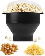 Dolemay Silicone Microwave Popcorn Popper,Collapsible Popcorn Maker with Lid ...