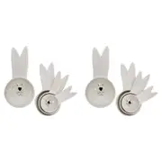 2x LVD 4pc Ceramic Measuring Cup Bunny Kitchen/Baking Utensil Set - White