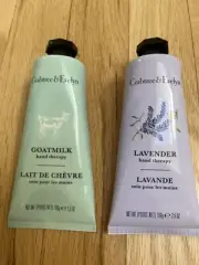 Crabtree & Evelyn Set of 2 GOATMILK and LAVENDER Hand Therapy 3.5 Oz