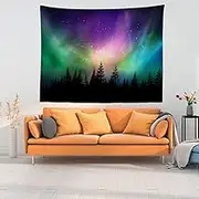 Shrahala Northern Lights Tapestry, Aurora Borealis Wall Hanging - Large Psychedelic Tapestry for Bedroom & Living Room (51.2 x 59.1 Inches, Grey)