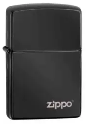 Zippo 24756ZL, Classic High Polish Black Finish Lighter With Logo, NEW