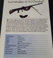 Fusil Mitrailleur Light Machine Gun Picture Out of Print Spec Sheet Decor Art