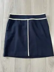 NWT Ann Taylor Navy White Trim Pocket Mini Pencil Skirt Sz 8