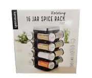 Kamenstein 16 Jar Plaza Spice Rack Includes Prefilled Spices Space Saving Design