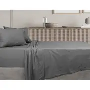 Algodon Single Bed 300TC 100% Cotton Sheet Set Charcoal