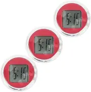 ULTECHNOVO 3pcs Electronic Clock Small Digital Clock Mini Watch Dash Handlebar Cars Motorcycle Digital Clock Scooters Motorcycle Alarm Clock for Car Ram LED Clock Movement Red