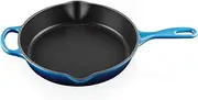 [Le Creuset] Signature 20187262200422 Cast Iron High Frying and Serving Pan for All Hobs and Ovens, 26 cm, 2 litres, Azure