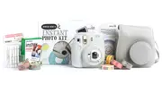 Fuji Instax Mini 9 SmokeyWhite Bundle Kit Film, Pegs, Case, washi tape