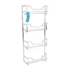 NEW ENTREE CHROME 4 TIER SPICE RACK Herbs Spices Holder Cupboard Door Wall Mount