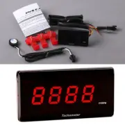 12V Red LED Digital Motorcycle Tachometer 20000 RPM Gauge Warning Monitor Meter