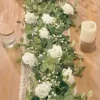 Artificial Flowers Silk Rose Garland Fake Vine Hanging Plants Home Party Decor