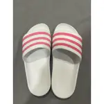 愛迪達粉色白色拖鞋23.5女鞋ADIDAS