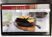 NEW Cook’s Tools Cast Iron Pre-Seasoned 10" Multi-Use Cornbread Insert & Fry Pan
