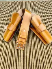 Smith & Wesson revolvers Leather Gun Belt With Double Holster Open Top OWB US