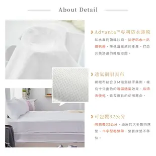 【iHOMI 愛好眠】薄膜式 防水透氣抗菌 單人/雙人/加大 床包保潔墊