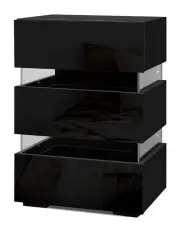 [Artiss] LED 3 Drawers Lumi Bedside Table in Black