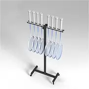 Tennis Racket Storage Rack with Wheels, Sturdy Vertical Badminton Racquet Floor Holder for Small Space/Garage/Fitness Gym/School, Holds 12-18 Rackets