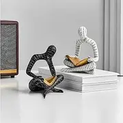 Home Decor Pulp Reading Thinker Statue Aesthetic Sculpture Room Decor Modern Abstract Decoration on Shelf Table Desk for Living Room Office Bedroom (Both)