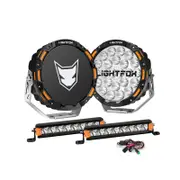 LIGHTFOX OSRAM 9inch LED Driving Lights + 8inch LED Light Pods + Wiring Kit