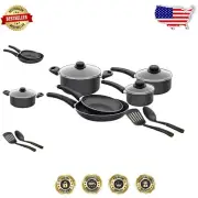 Everyday Nonstick 10-Piece Cookware Set with Utensils - PFOA-Free & Versatile