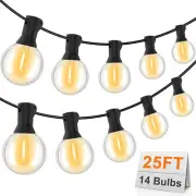 Outdoor String Lights, LED Patio Hanging Lights with Waterproof G40 Globe Plasti