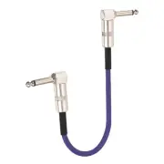 1 Pcs Guitar Patch Cable 16 Inch 1/4 Inch Metal Double Elbow Pedal Cord, Purple