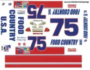#75 Rick Wilson Food Country Ford 1/64th - HO Scale Slot Car Decals