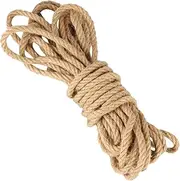 1 Roll 10mm Jute Rope, 10mm x 10m/32 Feet Heavy Duty Natural Brown Thick Jute String Twine Hemp Ropes for Garden Decking Arts and Crafts Bundling Decoration Cat Scratch Post String