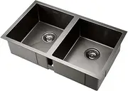 Cefito 77cm x 45cm Stainless Steel Kitchen Sink Under/Top/Flush Mount Black