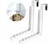 Over The Door Clothes Hanger Drying Rack,2 Pack Laundry Drying Rack Wall Mount,Portable Folding Hanging Coat Hook for Clothes/Towel/Hat for Laundry R
